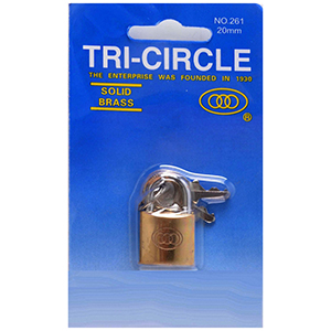 CANDADO BRONCE 20mm TRICIRCLE, UYUSTOOLS