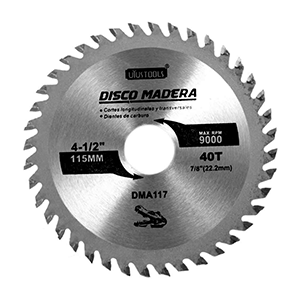 DISCO PARA MADERA 4 1/2pulg X18T, UYUSTOOLS