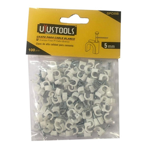 GRAPA PARA CABLE BLANCO 5mm, UYUSTOOLS