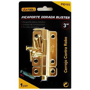 PICAPORTE DORADA BLISTER 3